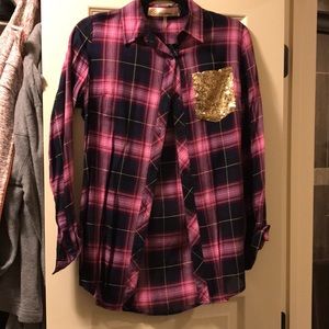 Sold sequin flannel